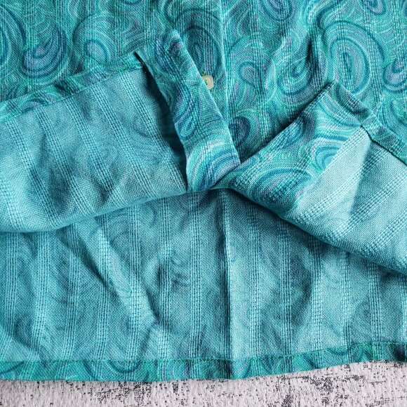 Hand made Vintage Bright Blue Paisley Blouse Top - Picture 10 of 13